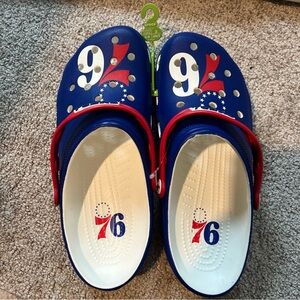 Crocs NBA Philadelphia 76ers Classic Clog Blue Men's Size 10 / Women's Size 12
